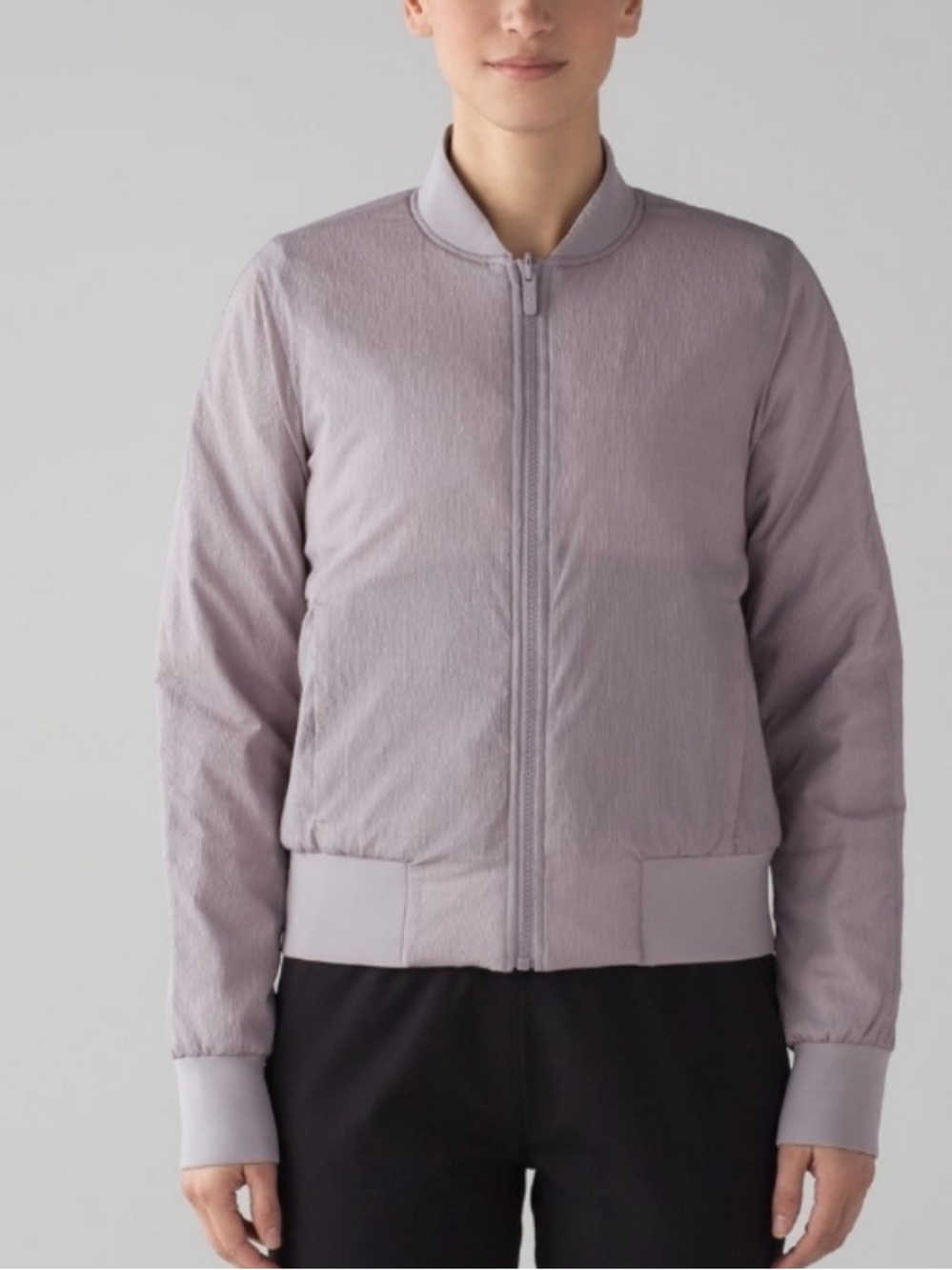 lululemon Womens Nonstop Bomber Reversible Dark Chrome Lavender Jacket 8